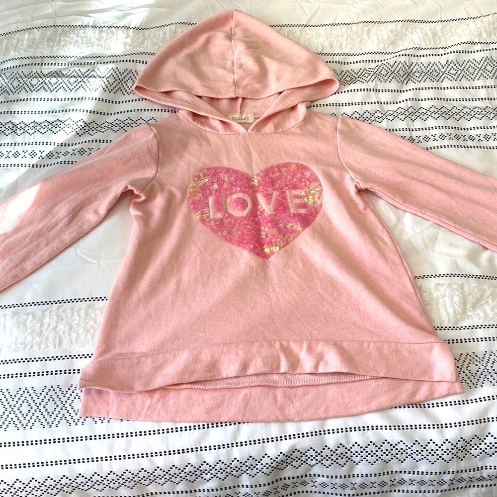 BTWEEN SPARKLE PINK LOVE HOODIE